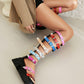 <tc>Women's Color Buckles Open Toe Flatform Knee High Sandals</tc>