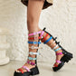 <tc>Women's Color Buckles Open Toe Flatform Knee High Sandals</tc>