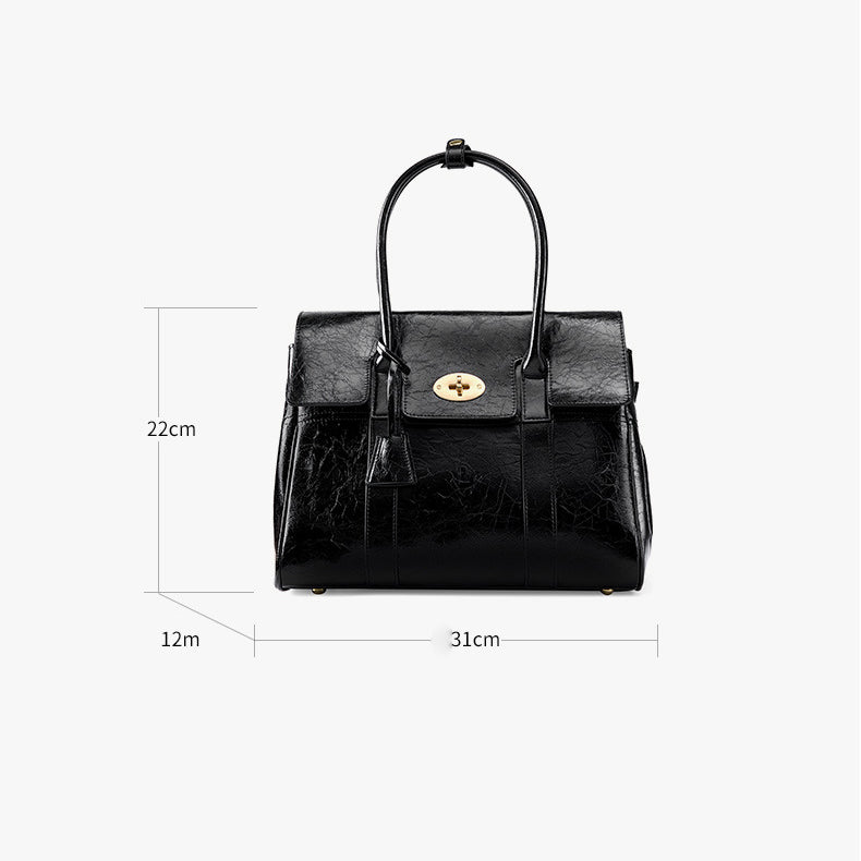 leather flap handbag work bag