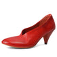 <tc>Women's Leather Pointed Toe Cone Heels Pumps</tc>