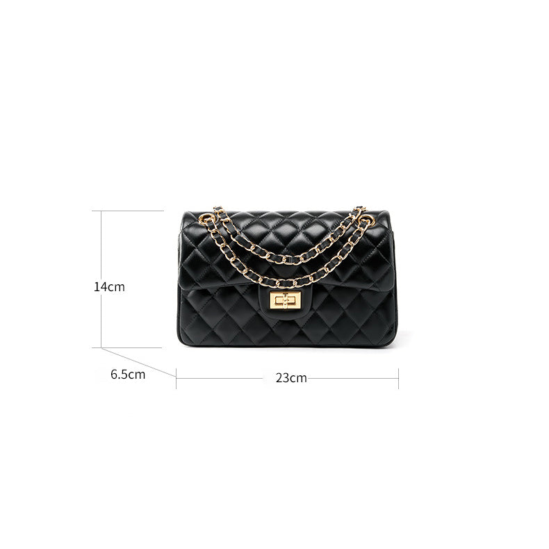 Women's Leather Quilted Chain Shoulder Bag