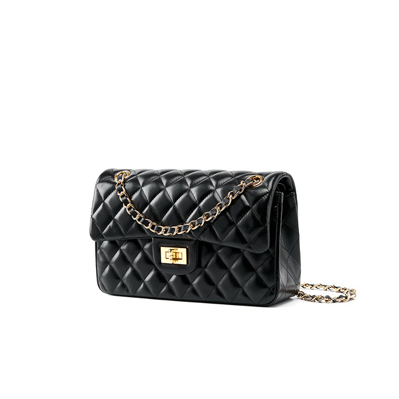 Women's Leather Quilted Chain Shoulder Bag