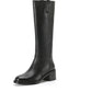 <tc>Women's Black Leather Round Toe Flat Knee High Boots Ridding Booties</tc>