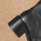 <tc>Women's Black Leather Round Toe Flat Knee High Boots Ridding Booties</tc>