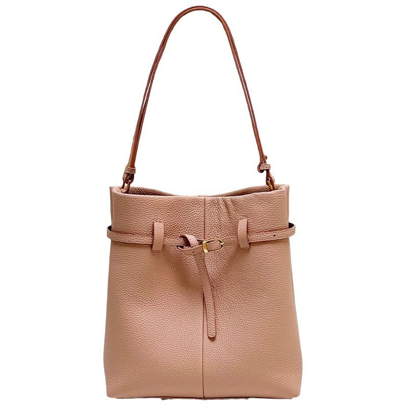 leather shoulder belt tote bag