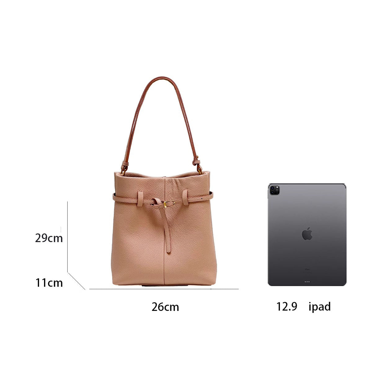 leather shoulder belt tote bag