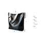 Women's Leather Shoulder Big Tote Bucket Bag