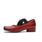 <tc>Women's Red Leather Square Toe Block Heel Ballet Shoes Low Heel Mary Jane Shoes</tc>