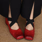 <tc>Women's Red Leather Square Toe Block Heel Ballet Shoes Low Heel Mary Jane Shoes</tc>