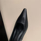 Women's Genuine Leather Stiletto Heel Pumps Retro Stiletto Heel Shoes