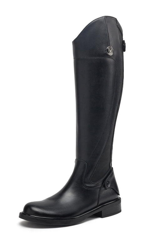 <tc><br>Women's Leather Western Boots Knee-high Flat Riding Boots Knight Booties</tc>