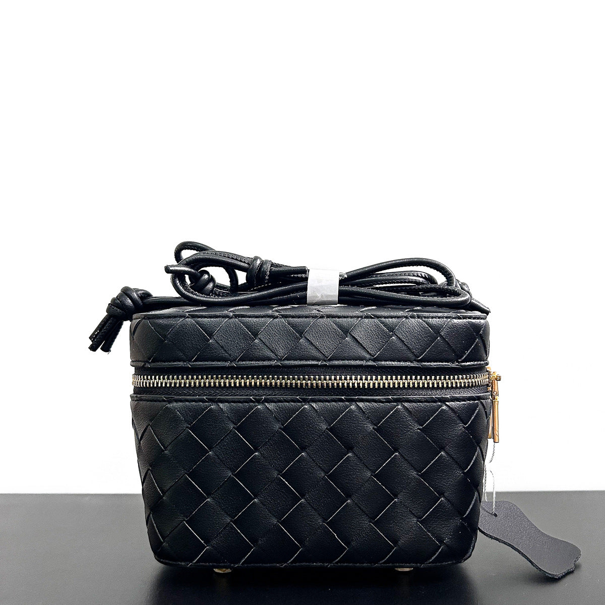 <tc>Women's Black Leather Woven Zipper Shoulder Mini Bags</tc>