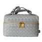 <tc>Women's Grey Leather Woven Bag Shoulder Square Zipper Mini Bag</tc>