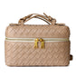 <tc>Women's Nude Leather Woven Bag Shoulder Square Zipper Mini Bag</tc>