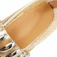 <tc>Women's Gold Mesh Round Toe Flat Mary Jane Shoes Trend Net Ballet Shoes</tc>