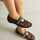 <tc>Women's Black Mesh Round Toe Flat Mary Jane Shoes Trend Net Ballet Shoes</tc>