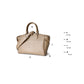 <tc>Womens Nude Leather Satchel Handbag Office Zipper Tote Bag</tc>