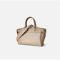 <tc>Womens Nude Leather Satchel Handbag Office Zipper Tote Bag</tc>