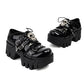 <tc>Women's Patent Leather Round Toe Skull Buckles Lace up Ankle Boots</tc>