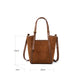 Women's suede style leather shoulder tote bag bag