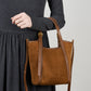 Women's suede style leather shoulder tote bag bag