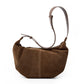 Suede leather zipper shoulder bag