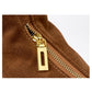 Suede leather zipper shoulder bag