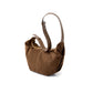 Suede leather zipper shoulder bag