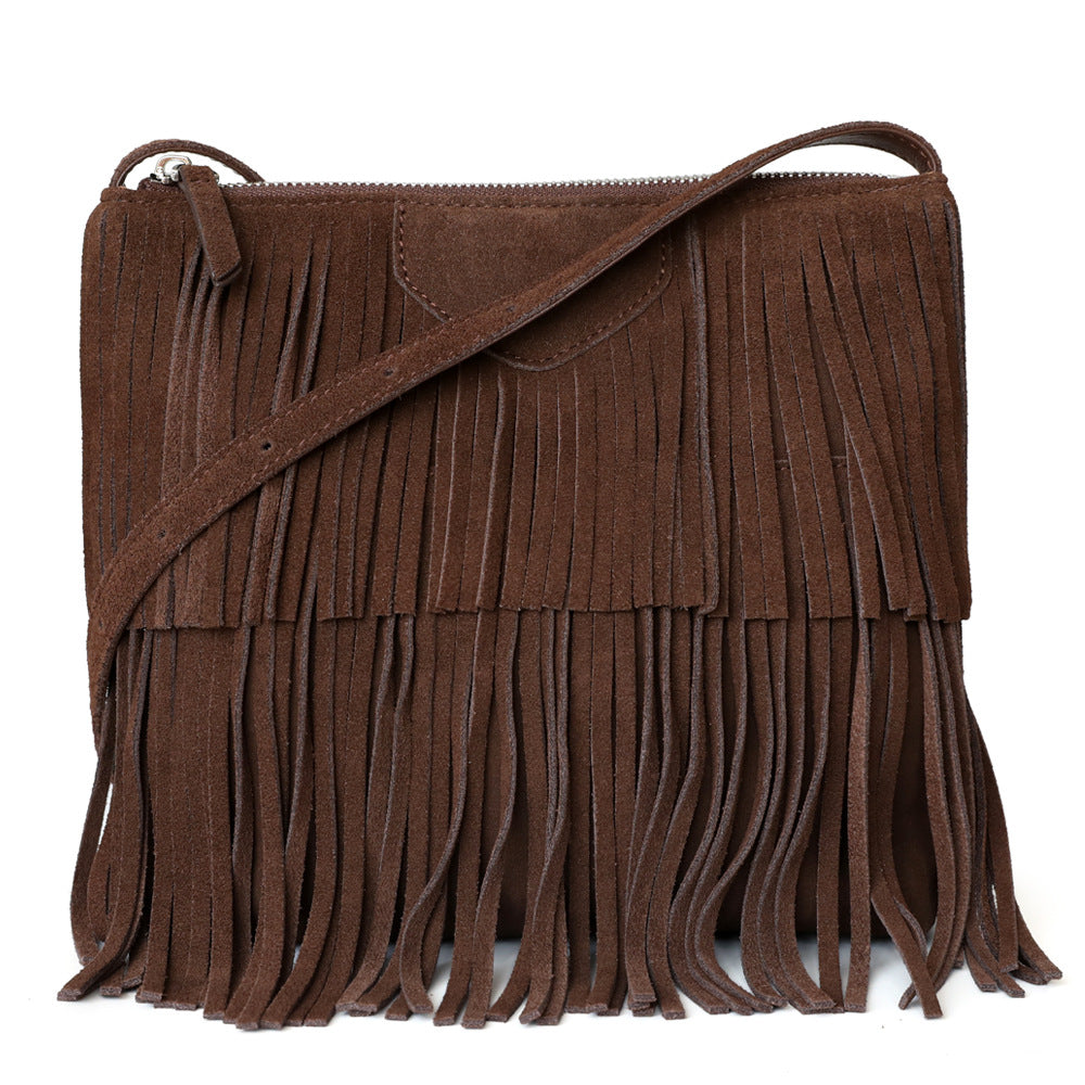 Women's Suede Trend Fringe Shoulder Bag