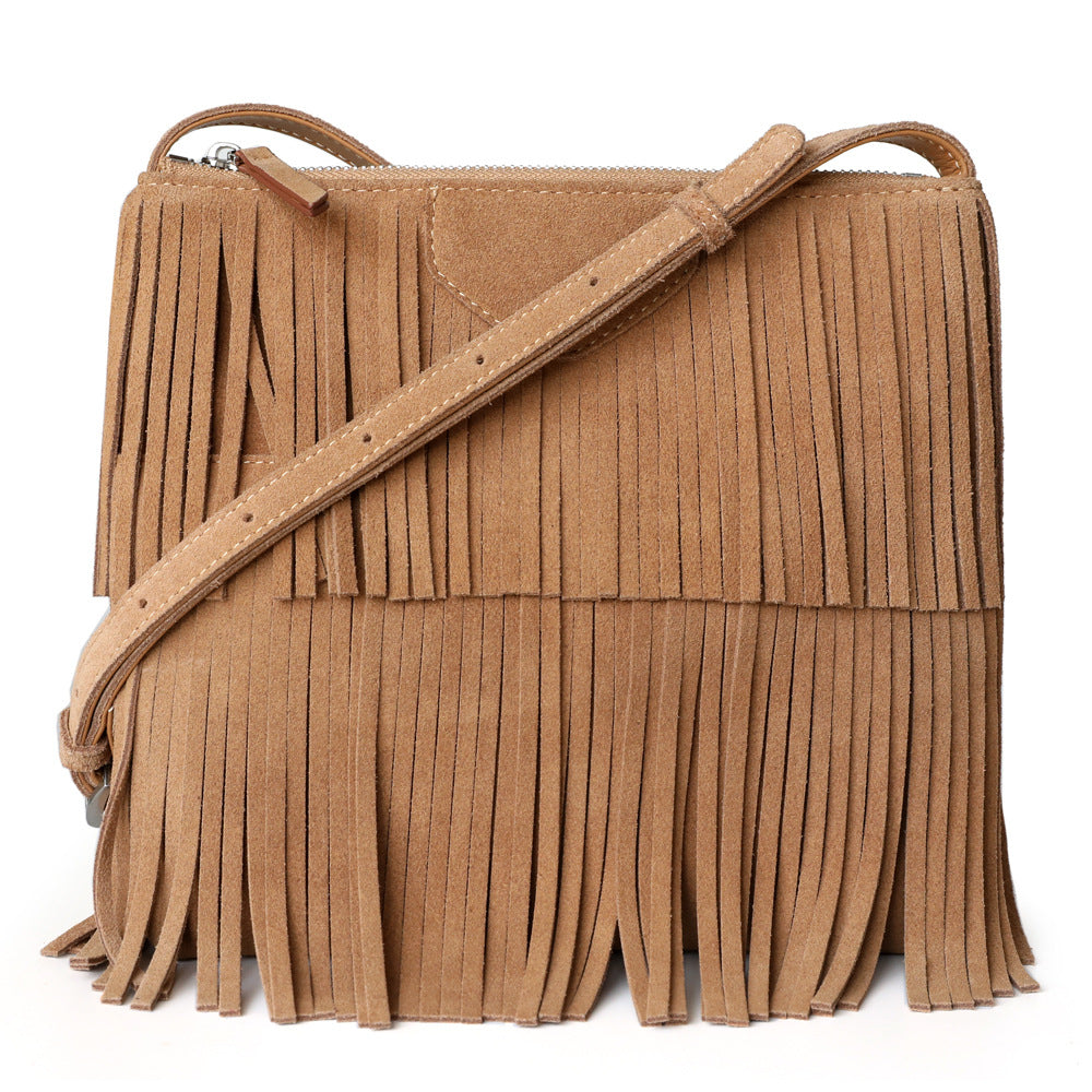 Women's Suede Trend Fringe Shoulder Bag