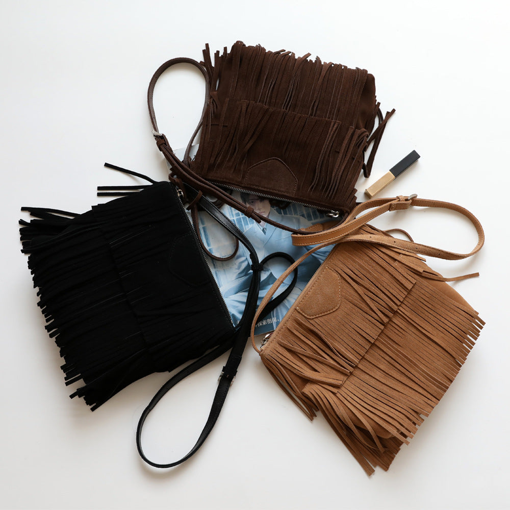 Women's Suede Trend Fringe Shoulder Bag