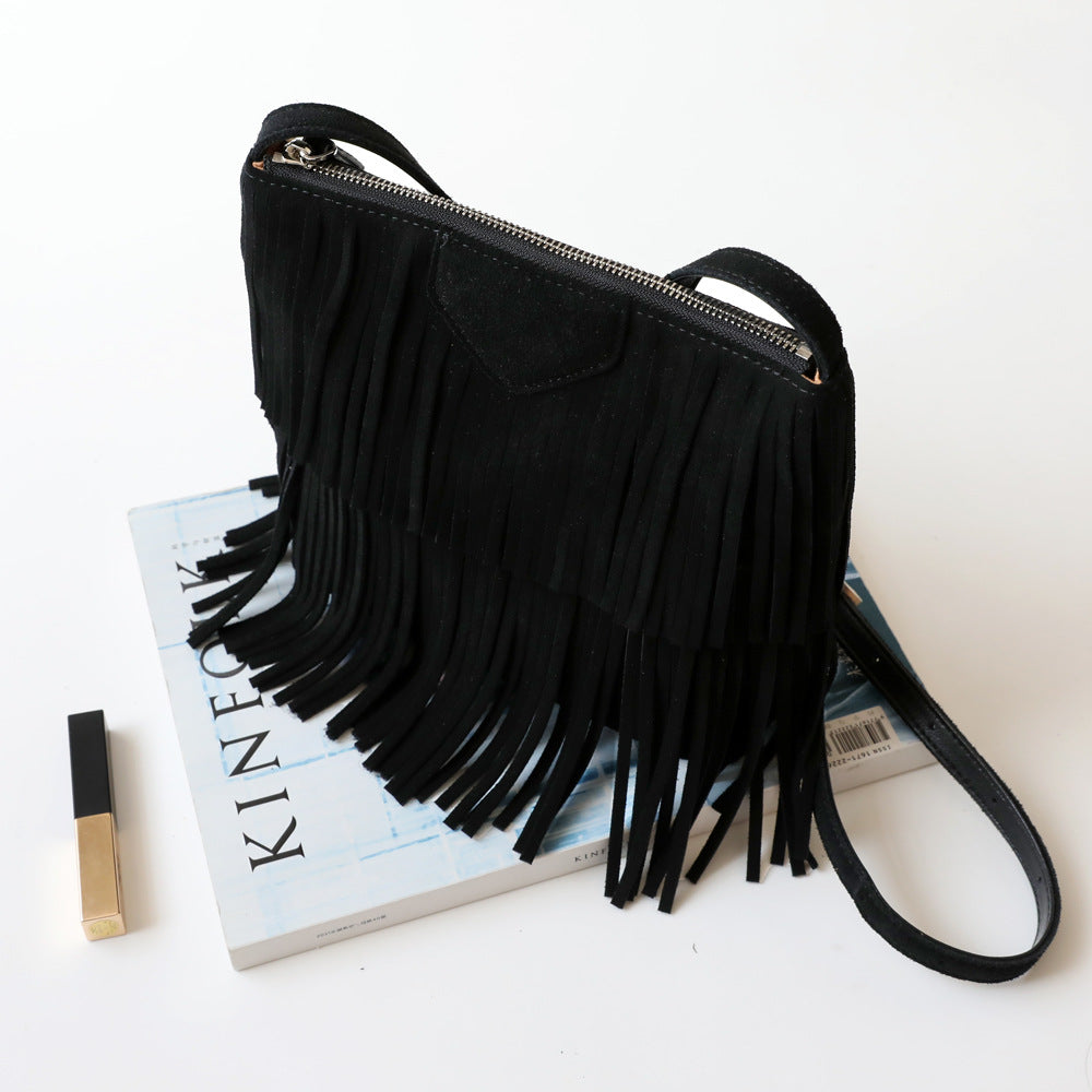 Women's Suede Trend Fringe Shoulder Bag