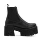 <tc>Black Vegan Leather Y2K Punk Style Chelsea Platform Boots Block Heel Platform Ankle Boots</tc>