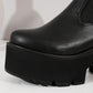 <tc>Black Vegan Leather Y2K Punk Style Chelsea Platform Boots Block Heel Platform Ankle Boots</tc>