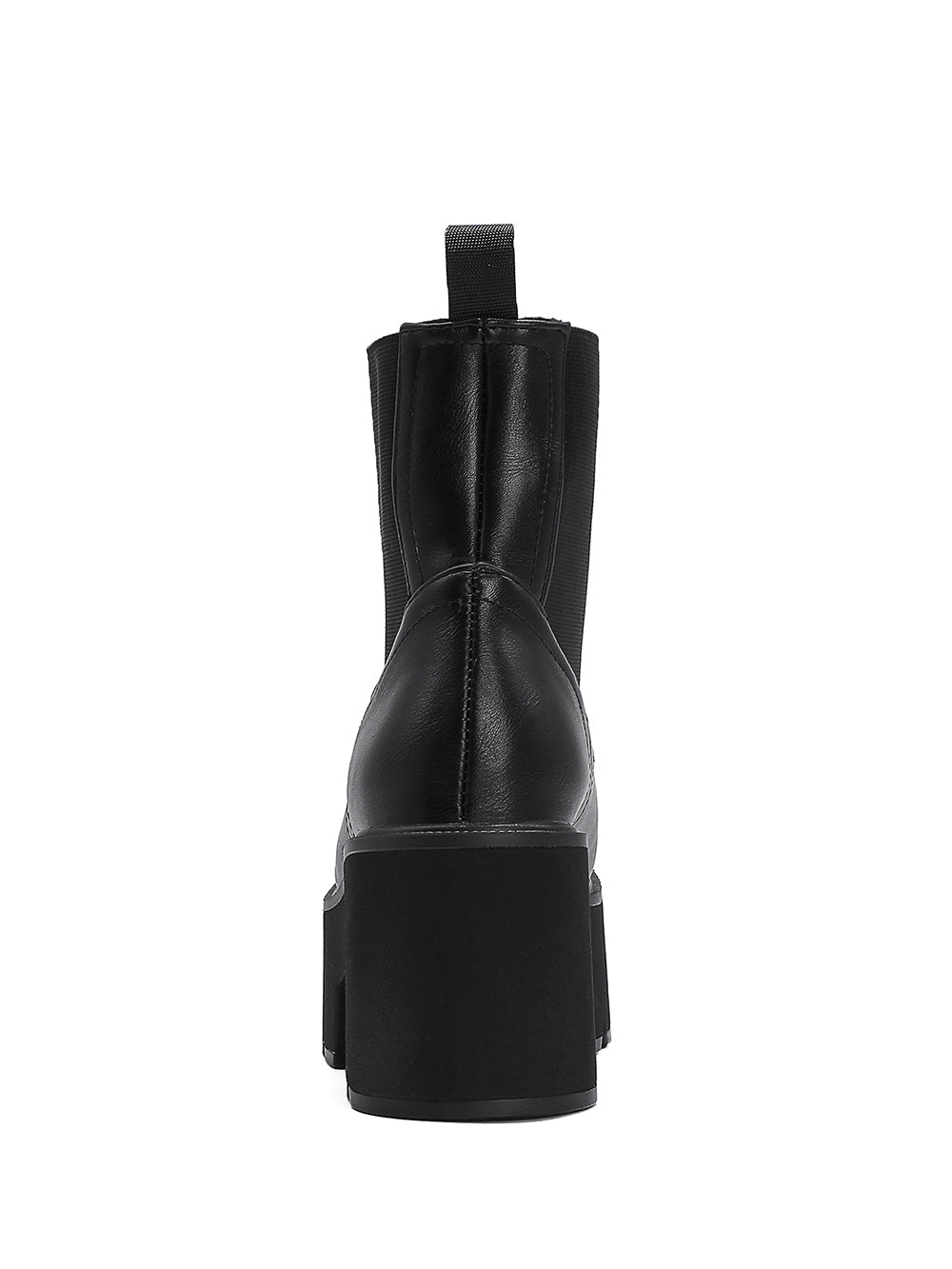 <tc>Black Vegan Leather Y2K Punk Style Chelsea Platform Boots Block Heel Platform Ankle Boots</tc>