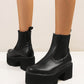 <tc>Black Vegan Leather Y2K Punk Style Chelsea Platform Boots Block Heel Platform Ankle Boots</tc>