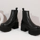 <tc>Black Vegan Leather Y2K Punk Style Chelsea Platform Boots Block Heel Platform Ankle Boots</tc>