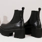 <tc>Black Vegan Leather Y2K Punk Style Chelsea Platform Boots Block Heel Platform Ankle Boots</tc>