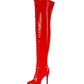 <tc>Women's Red Vegan Leather Lace up Platform Stiletto Heel Sexy Thigh High Boots</tc>