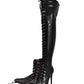 <tc>Women's Black Vegan Leather Lace up Platform Stiletto Heel Sexy Thigh High Boots</tc>