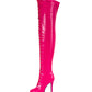 <tc>Women's Hot PInk Vegan Leather Lace up Platform Stiletto Heel Sexy Thigh High Boots</tc>