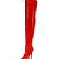 <tc>Women's Red Vegan Leather Lace up Platform Stiletto Heel Sexy Thigh High Boots</tc>