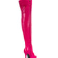 <tc>Women's Hot PInk Vegan Leather Lace up Platform Stiletto Heel Sexy Thigh High Boots</tc>