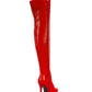 <tc>Women's Red Vegan Leather Lace up Platform Stiletto Heel Sexy Thigh High Boots</tc>