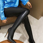 <tc>Women's Black Vegan Leather Pointed toe Stiletto Heel Thigh-high Pants Boots</tc>