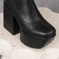 <tc>Women's Black Vegan Leather Square Toe Block Heel Platform Ankle Boots</tc>