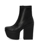 <tc>Women's Black Vegan Leather Square Toe Block Heel Platform Ankle Boots</tc>