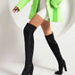 Women's Velvet Chunky Heel Over the Knee High Boots