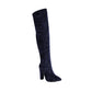 Women's Velvet Chunky Heel Over the Knee High Boots