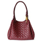 <tc>Women‘s Burgundy Leather Wovern Shoulder Handbags</tc>